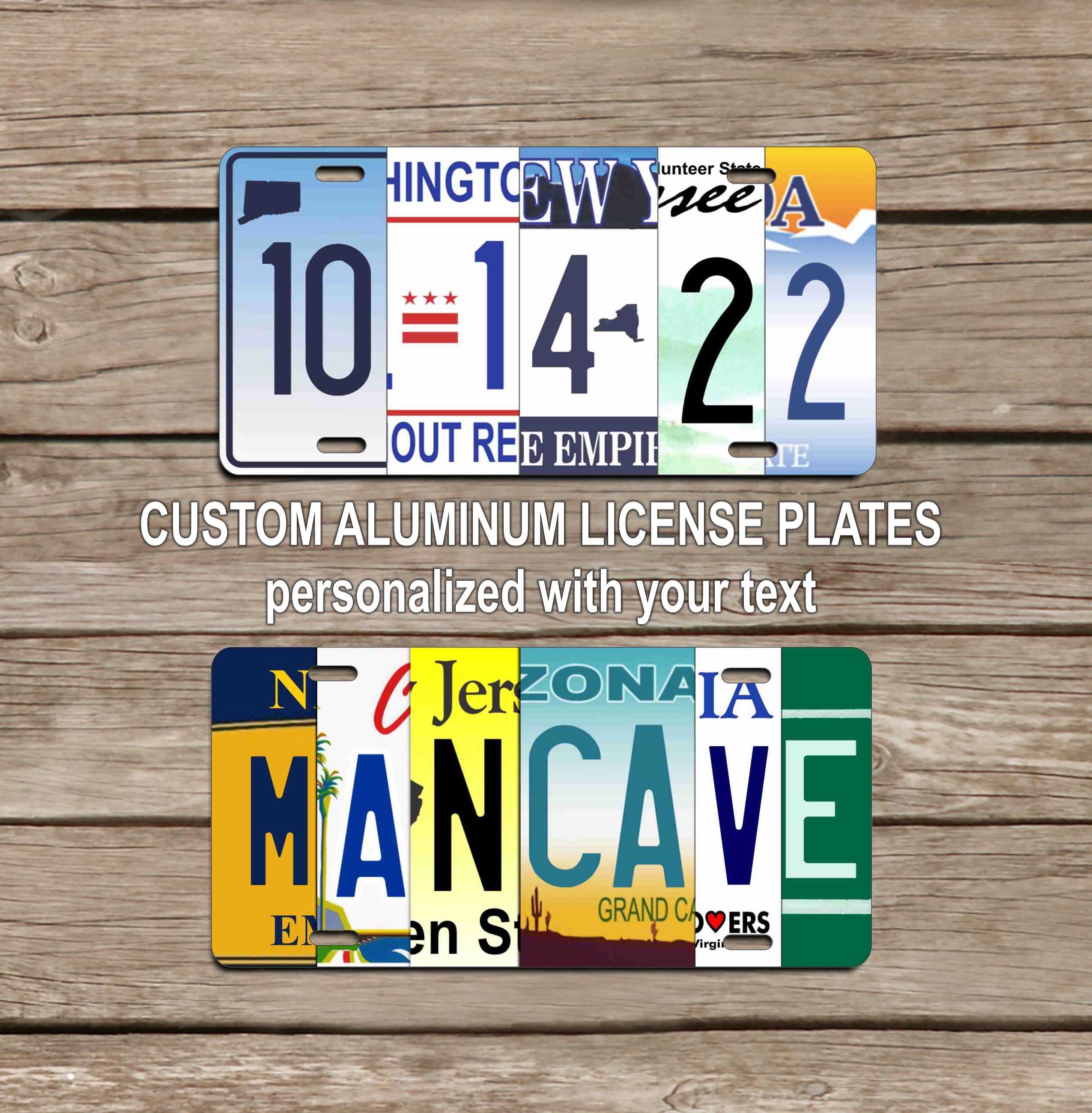 Personalized Custom license plate aluminum sign looks like a collectio ...