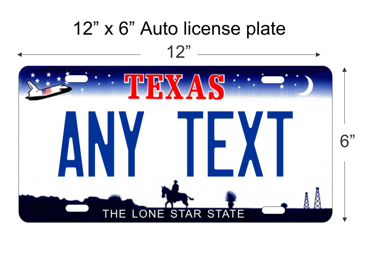 Texas personalized novelty vanity front license plate replica decorative aluminum sign car tag
