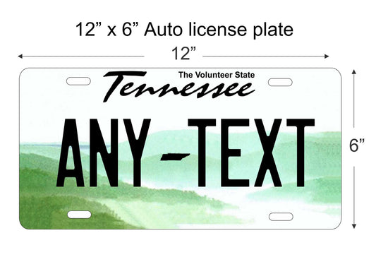 Tennessee personalized novelty vanity front license plate replica decorative aluminum sign car tag