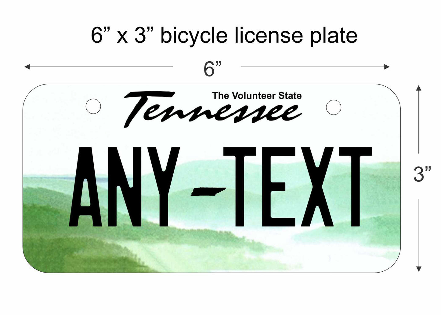 Tennessee replica bicycle license plate personalized with any text custom made decorative aluminum sign