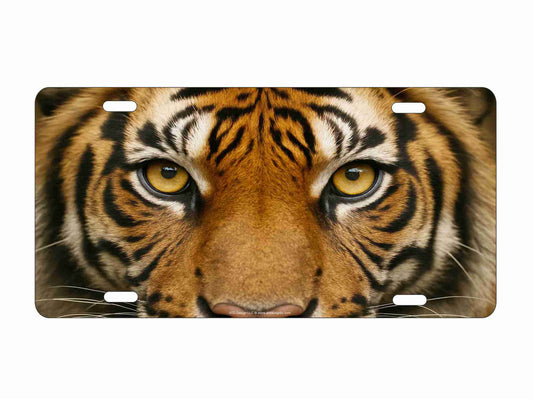 Tiger face Personalized Wildlife Front Plate Decorative 12 x 6 inch Metal Novelty Car Tag