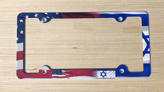 American flag Israel flag License Plate Frame Decorative License Plate Holder Car Tag Frame