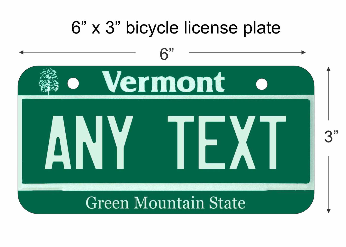 Vermont replica bicycle license plate personalized with any text custom made decorative aluminum sign