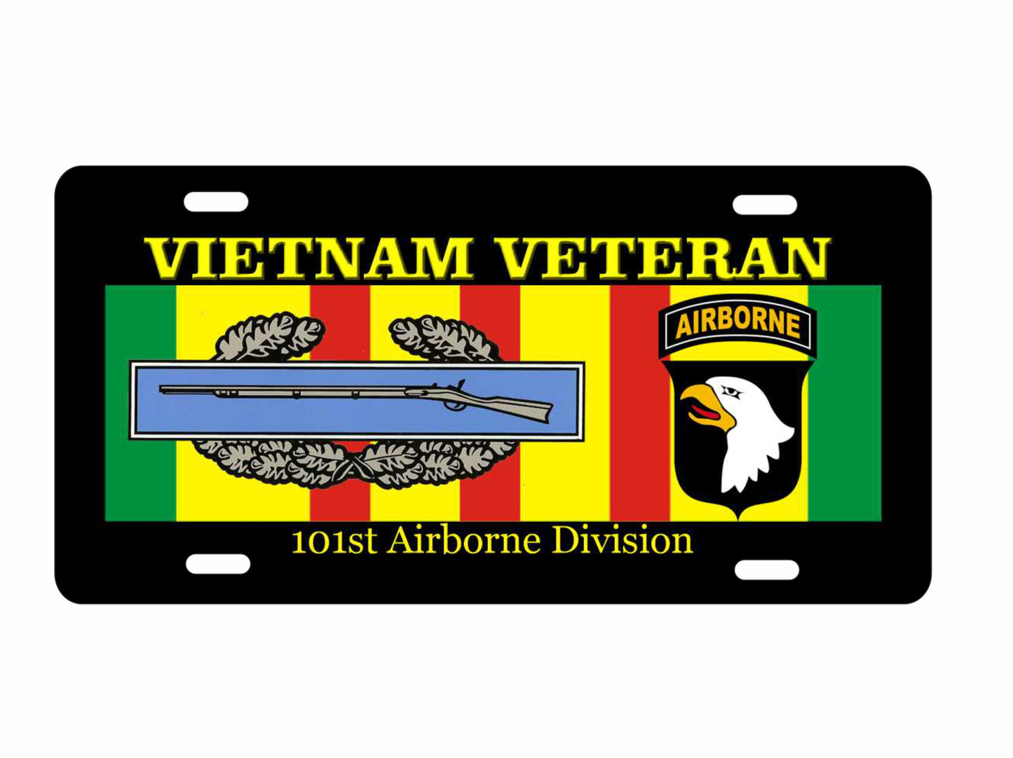 Vietnam veteran 101st airborne Division CIB novelty license plate car tag decorative military aluminum front plate
