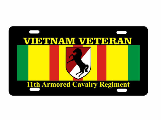 Vietnam veteran 11th Armored Cavalry Regiment novelty license plate car tag decorative military aluminum front plate
