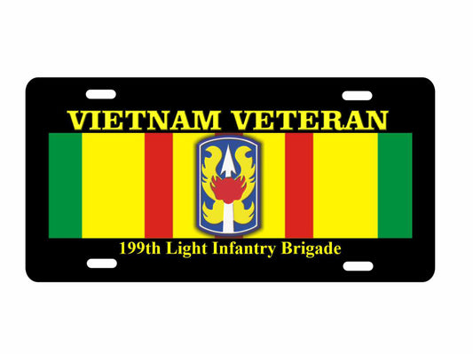 Vietnam veteran 199th Light Infantry Brigade novelty license plate car tag decorative military aluminum front plate