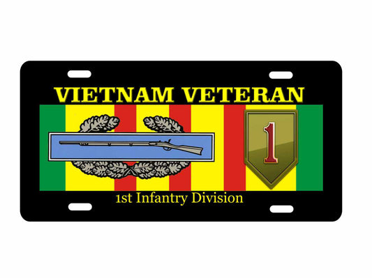 Vietnam veteran 1st infantry division combat infantry badge novelty license plate car tag decorative military aluminum front plate