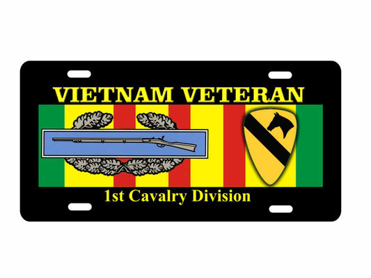 Vietnam veteran 1st cavalry division combat infantry badge novelty license plate car tag decorative military aluminum front plate
