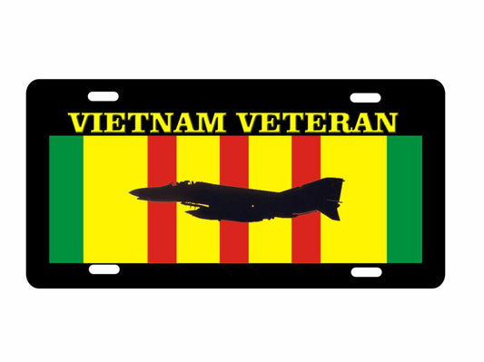 Vietnam veteran F-4D jet Phantom novelty license plate car tag decorative military aluminum front plate
