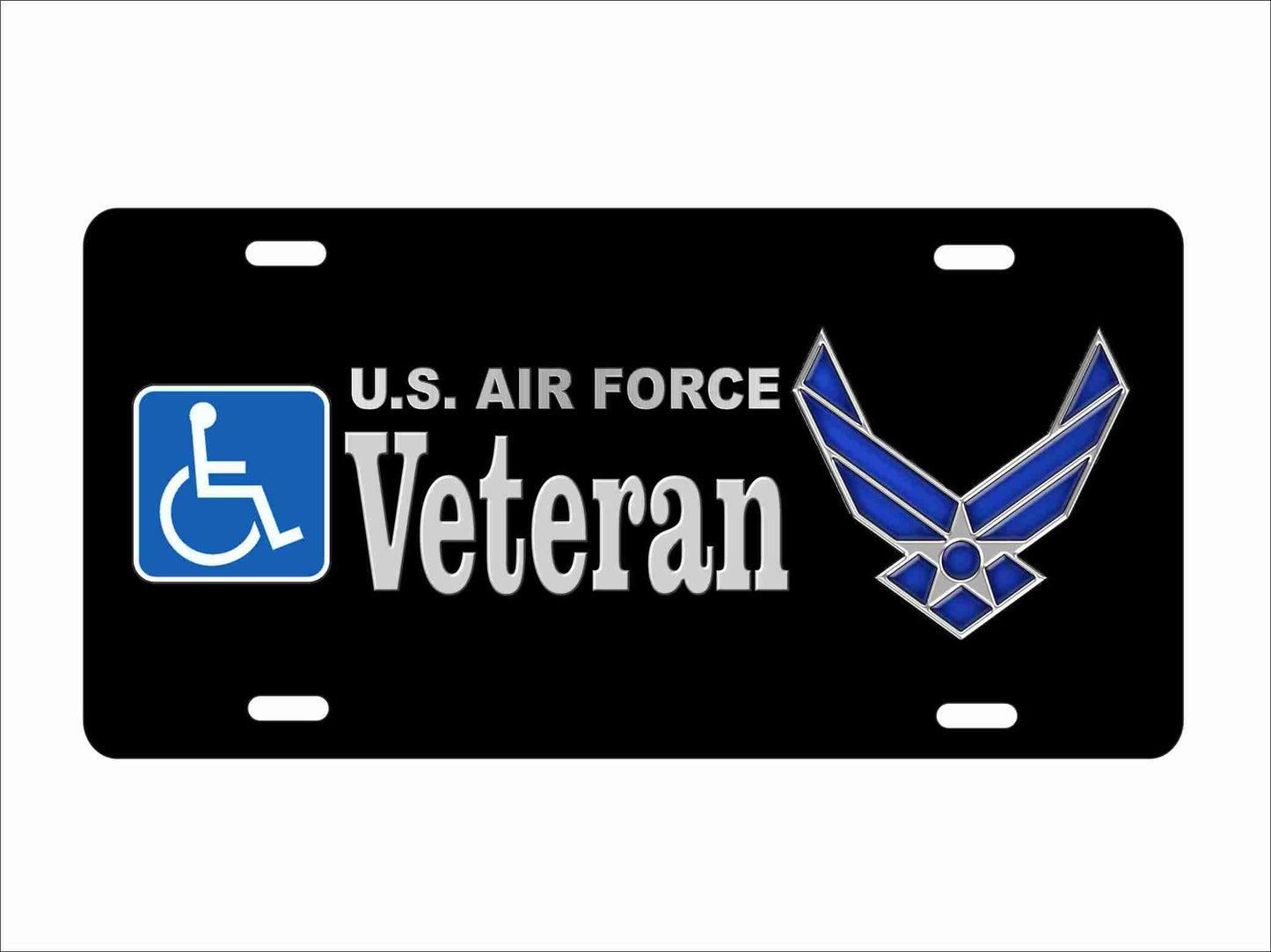 disabled Air Force veteran novelty vanity front license plate aluminum car tag