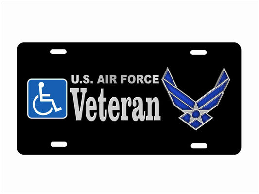 disabled Air Force veteran novelty vanity front license plate aluminum car tag