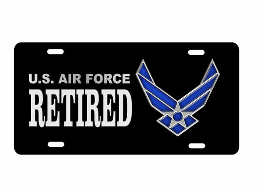 Retired US air force novelty license plate Decorative Military vanity aluminum Front car tag