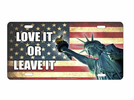 America love it or leave it novelty vanity front license plate Americana decorative aluminum sign car tag