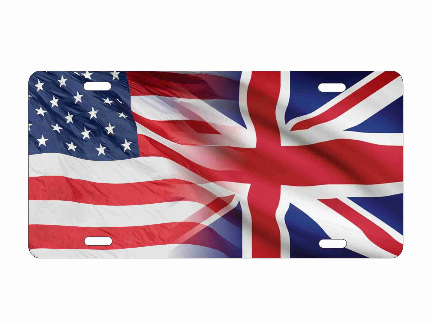 American and British union jack flag personalized custom novelty license plate decorative aluminum vanity front plate