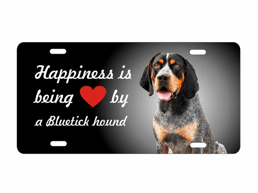 Bluetick hound Novelty front license plate decorative vanity aluminum car tag