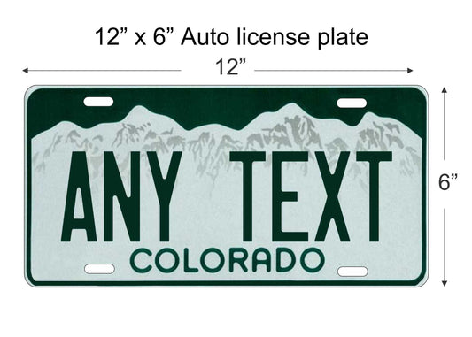 Colorado state personalized novelty vanity front license plate replica decorative aluminum sign car tag