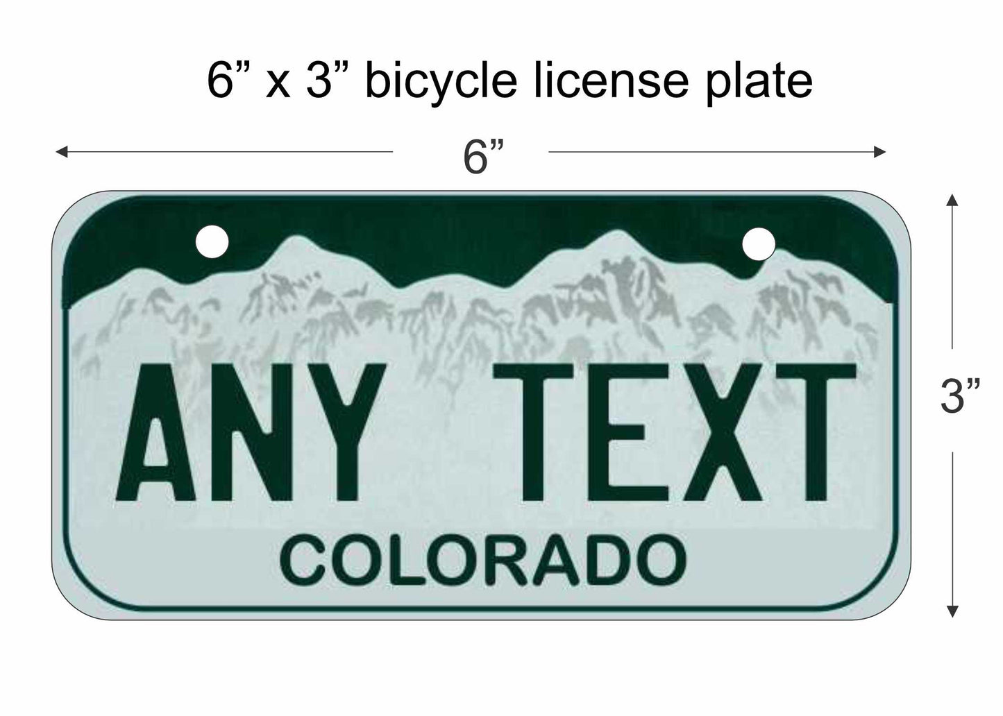 Colorado state replica bicycle license plate personalized with any text custom made decorative aluminum sign
