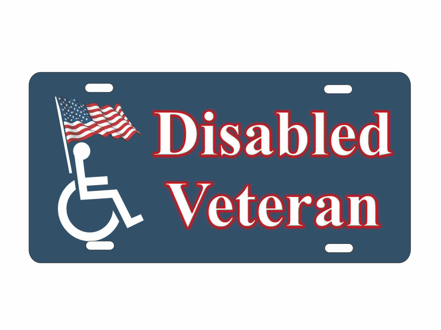 disabled veteran novelty vanity front license plate aluminum car tag