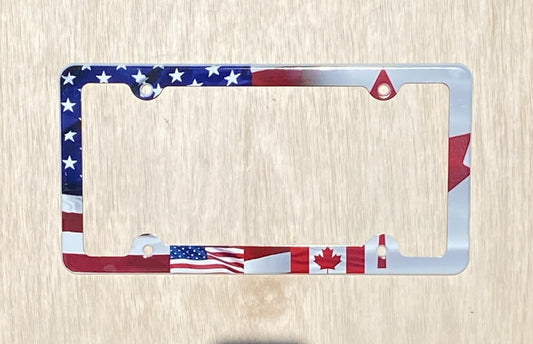 American flag Canadian flag License Plate Frame Decorative License Plate Holder Car Tag Frame