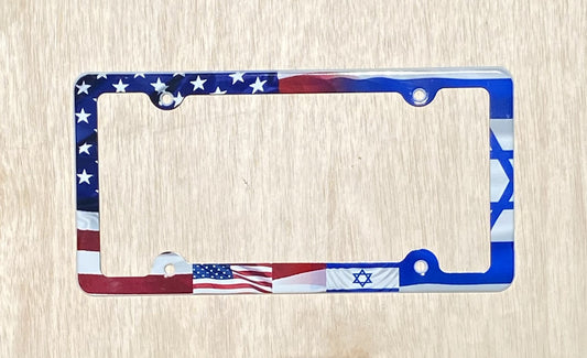 American flag Israel flag License Plate Frame Decorative License Plate Holder Car Tag Frame
