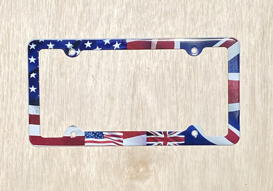 American and British union jack flags License Plate Frame Decorative License Plate Holder Car Tag Frame