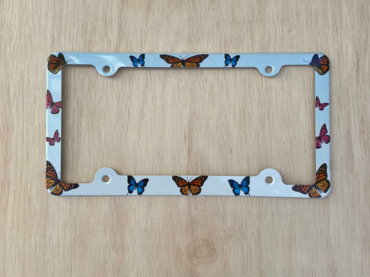 Butterflies License Plate Frame Decorative License Plate Holder Car Tag Frame