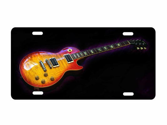 sunburst Guitar personalized novelty front license plate Decorative Vanity car tag