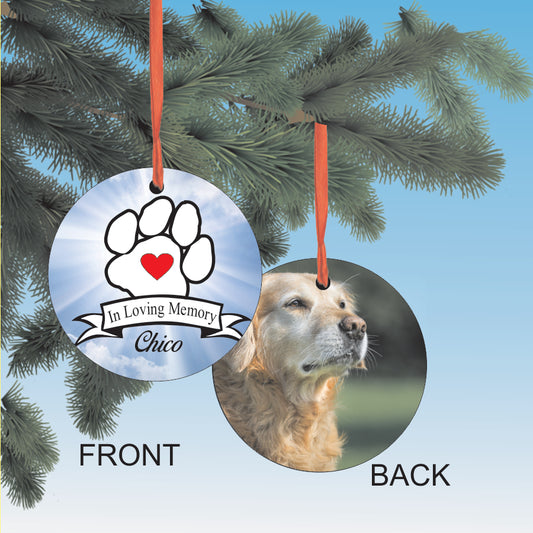 In loving memory personalized pet memorial Christmas Hanukkah Ornament with your own photo car charm