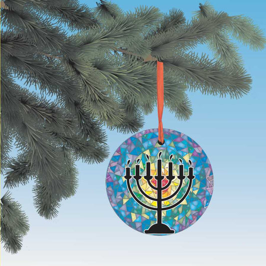 7 candles menorah Hannuka ornament