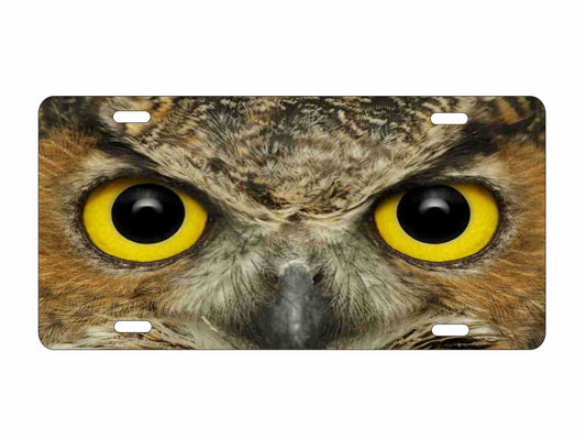 owl eyes novelty front license plate Decorative vanity aluminum car tag