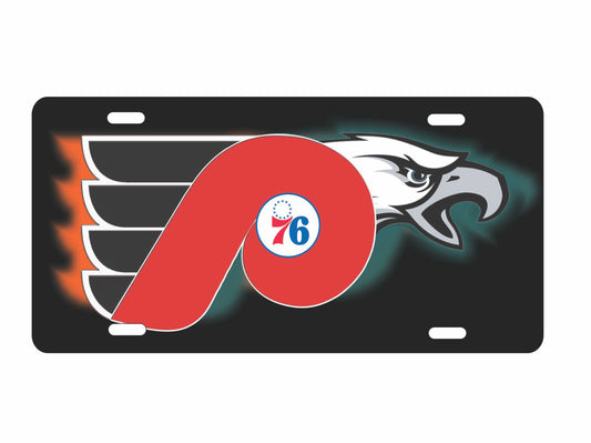 Philadelphia sport teams combined logo novelty front license plate Decorative vanity car tag