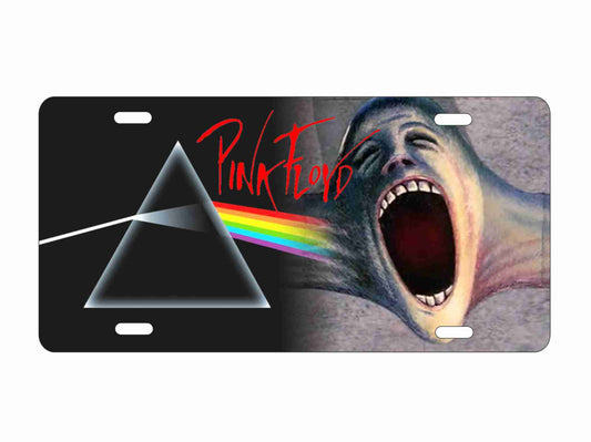 Dark side of the wall rainbow prism novelty front license plate Decorative aluminum vanity car tag