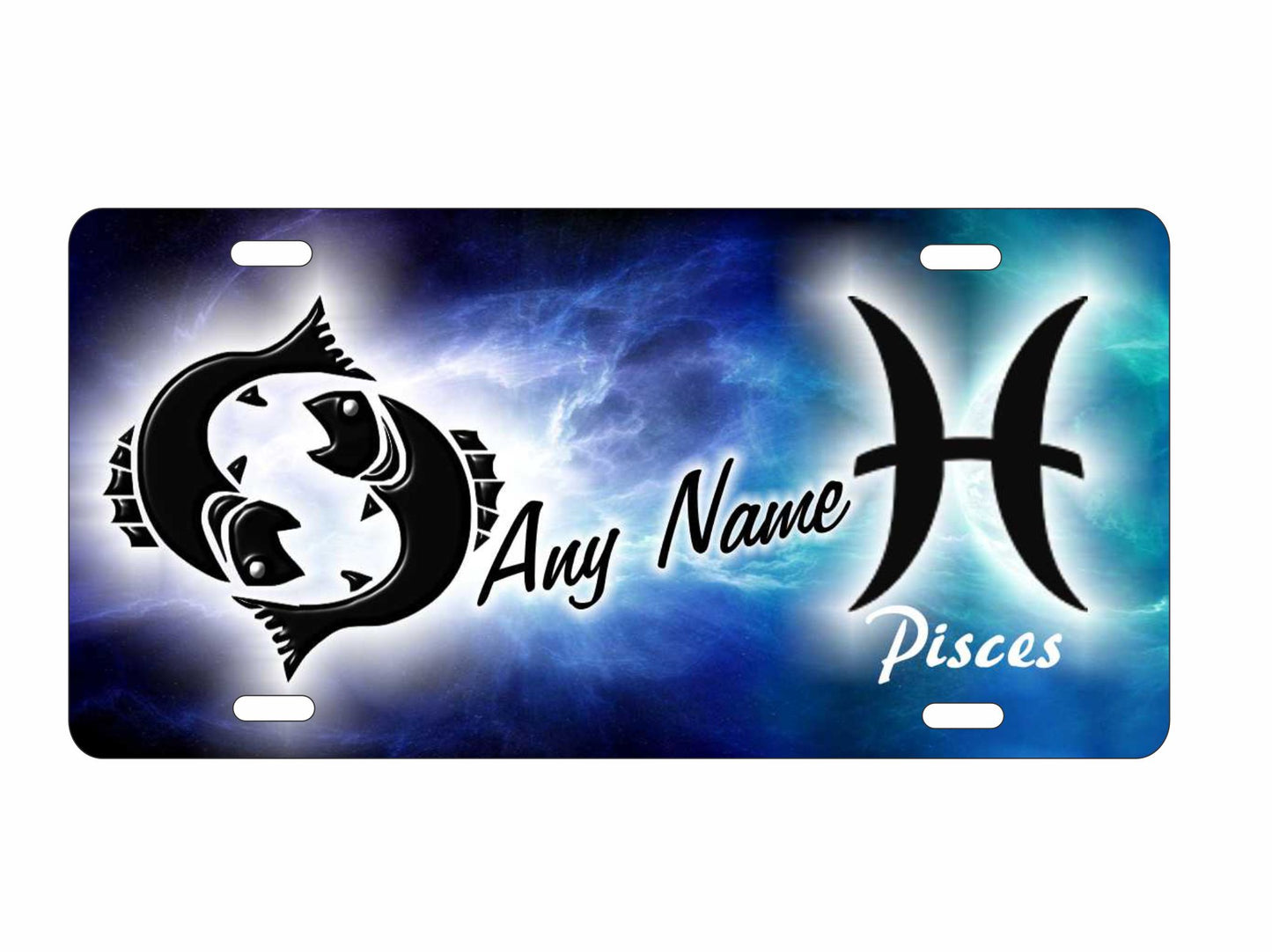 Pisces zodiac symbol Astrological sign personalized novelty decorative front license plate
