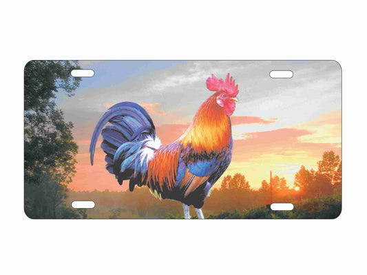 Rooster chicken personalized novelty front license plate Decorative vanity Farm custom aluminum car tag