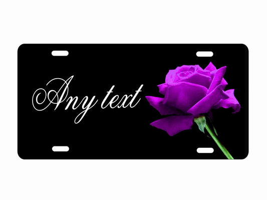 Purple rose personalized novelty front license plate decorative aluminum custom made vanity car tag