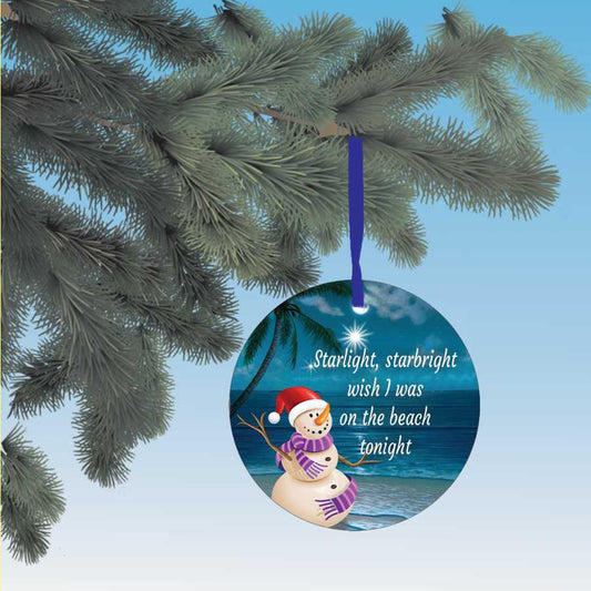 Star light, star bright wish I was on the beach tonight Christmas ornament Holiday Gift
