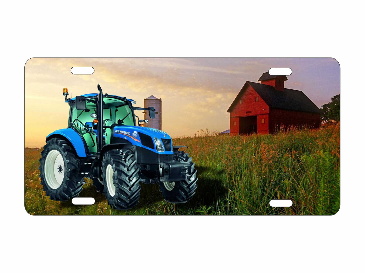 Blue Tractor personalized novelty front license plate farm life decorative car tag
