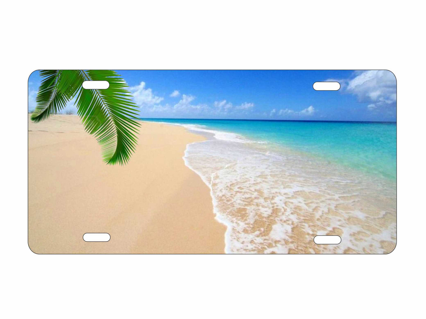 tropical beach personalized novelty decorative front license plate