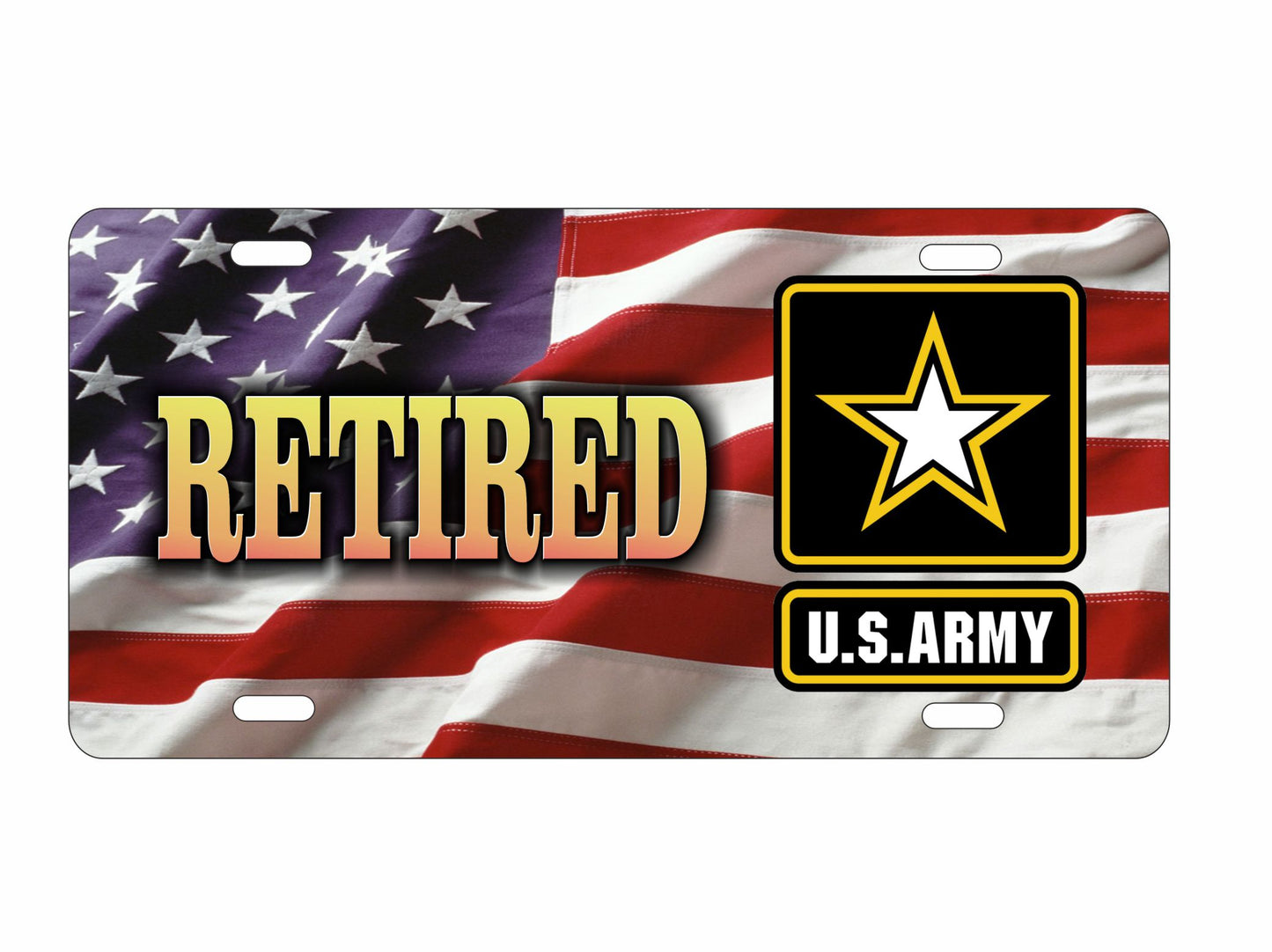 Retired US army novelty Front license plate Decorative Military vanity aluminum car tag