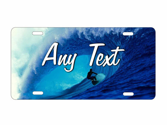 Big wave surfing personalized novelty decorative front license plate