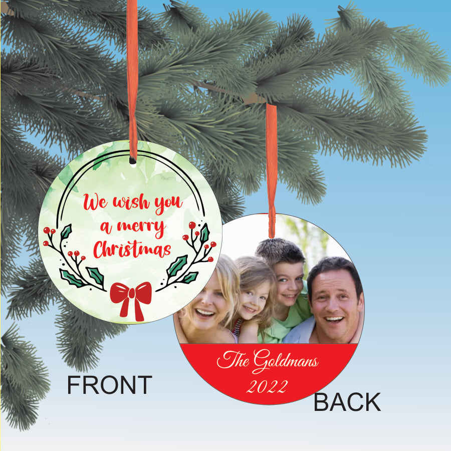 we wish you a merry christmas personalized Ornament with your own photo car charm