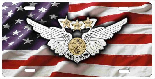 Air Crew Combat Wings Novelty front License Plate Decorative Vanity Auto Tag