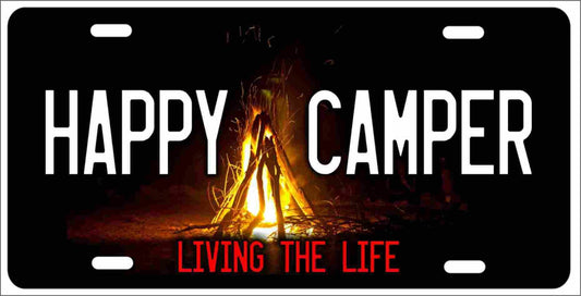 Happy Camper personalized customized novelty Front license plate decorative vanity car Camper or RV tag