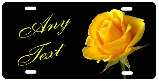 Yellow rose personalized custom novelty front license plate decorative vanity car tag