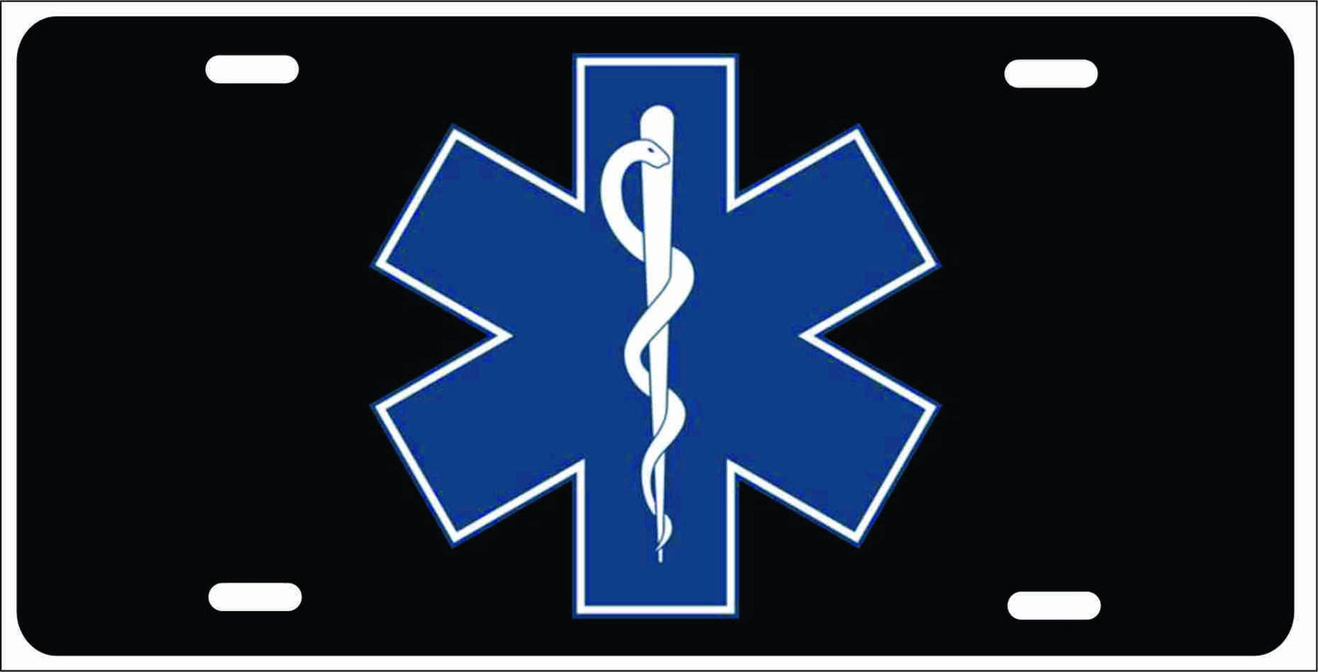 Paramedic Star of Life EMT emergency medical EMS novelty front license plate decorative vanity car tag
