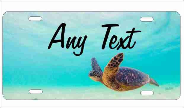 sea turtle underwater personalized novelty front license plate custom Vanity car tag