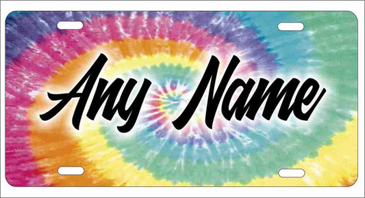 tiedye rainbow colors personalized novelty Front license plate custom Decorative vanity car tag