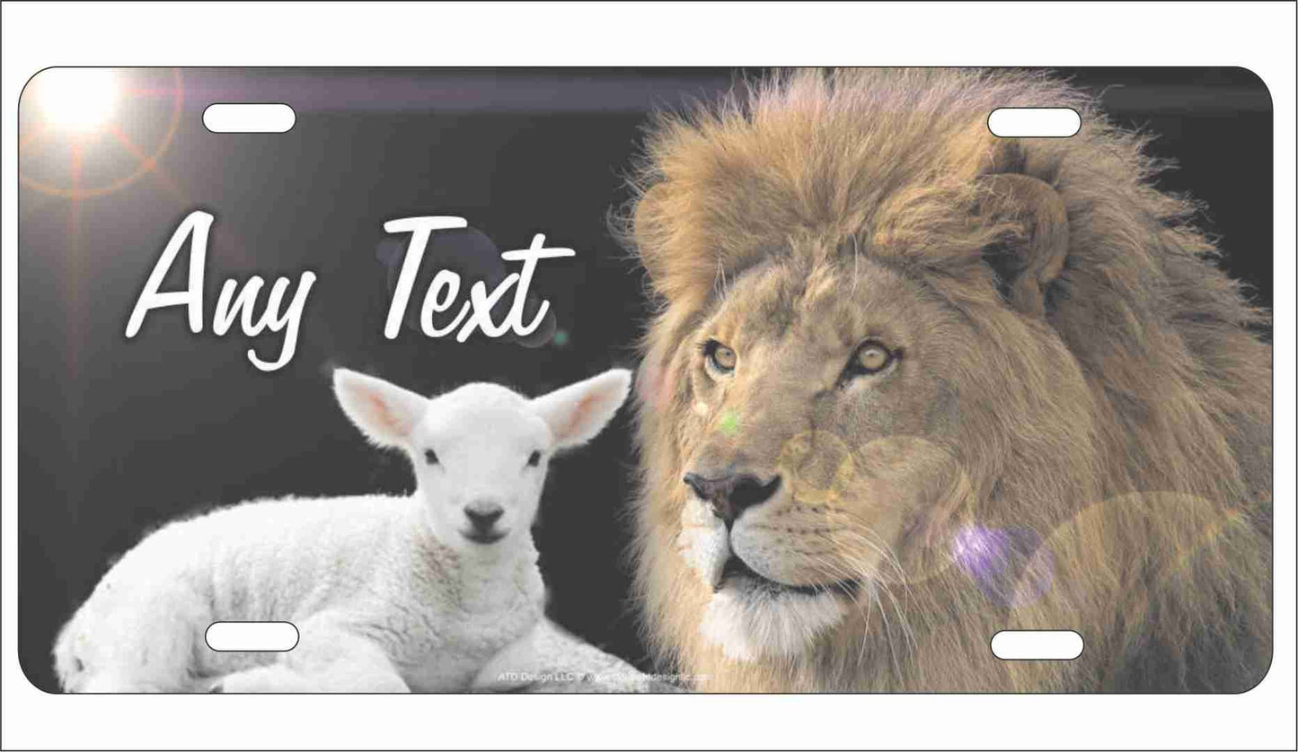 Lion and the Lamb personalized novelty front license plate Decorative Vanity car tag
