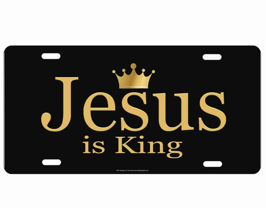 Jesus is King novelty front license plate Decorative vanity aluminum car tag
