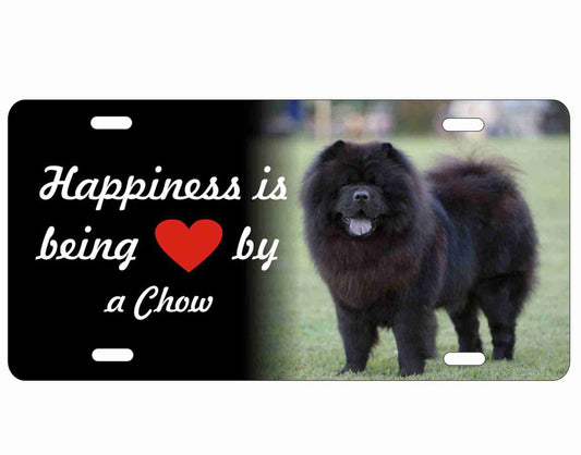 Black Chow Chow dog Novelty Front license plate Decorative Vanity aluminum car tag